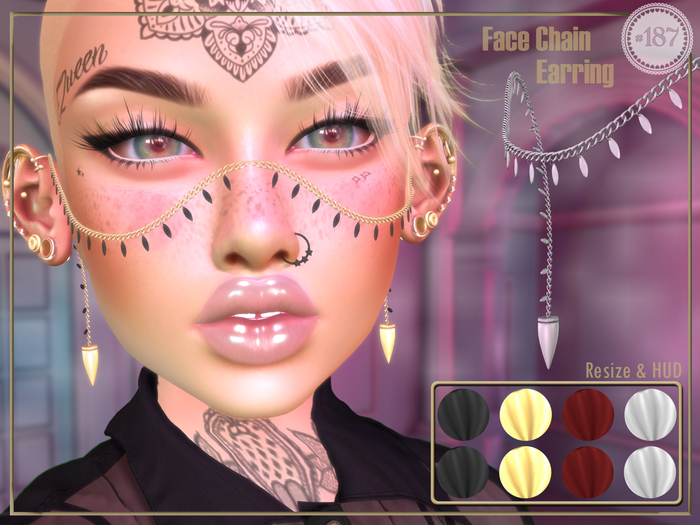 #187# Face Chain Earring BOX (Add Me)
