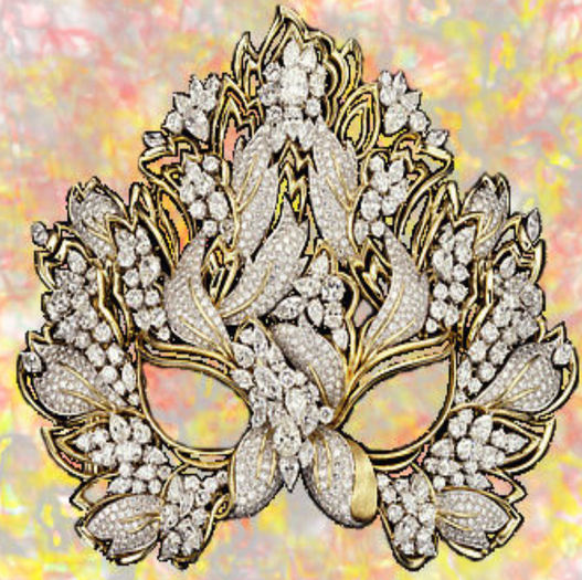 Ball Mask diamond and gold