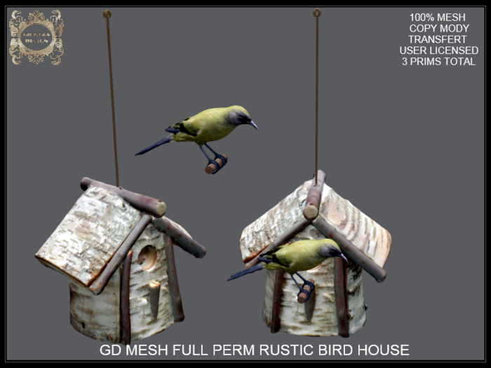 GD MESH FULL PERM RUSTIC BIRD HOUSE