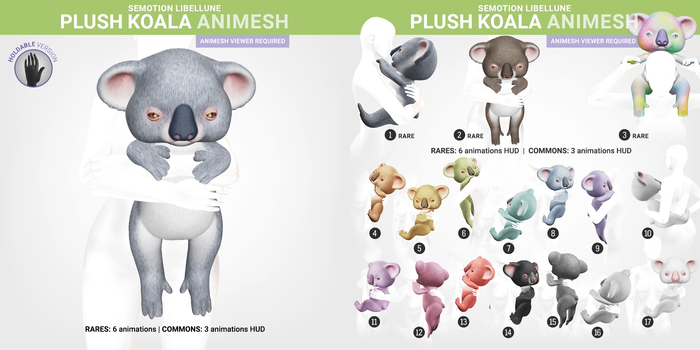 SEmotion Libellune Plush Koala Animesh #3 RARE
