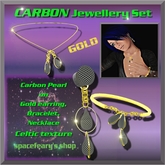 Carbon Pearl Gold Jewellery Set