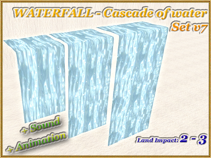 WATERFALL - Cascade of water - Set v 7 (Full perm)