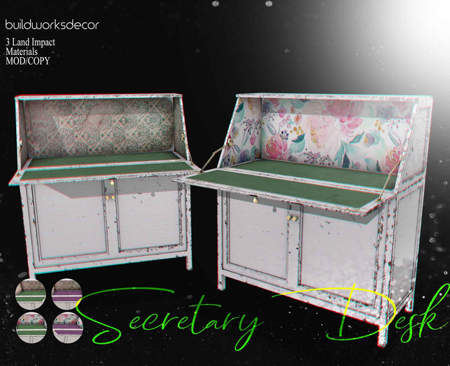 buildworksdecor ~ Secretary Desk White / Boxed