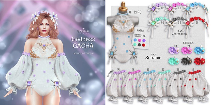 06 -Sorumin- Goddess GACHA -Head accessory Grey-