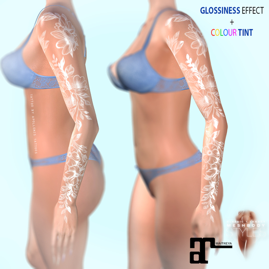 ~APOLLEMIS Tattoos~ Subtle Floral Sleeve [TINT/ 3D SHINE]