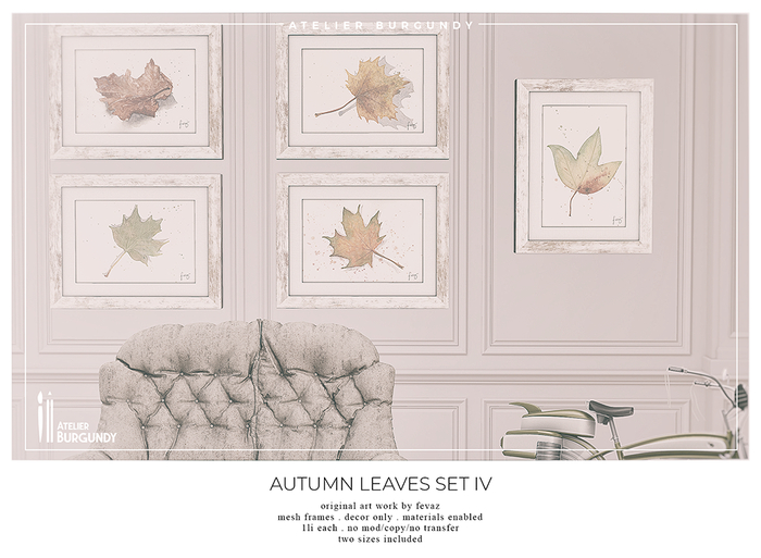 Atelier Burgundy . Autumn Leaves IV Collection