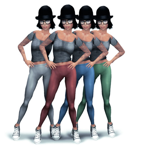 Set Of Shiny Tintable RGB Coloured Leggings (Red, Green, Blue, Grey)