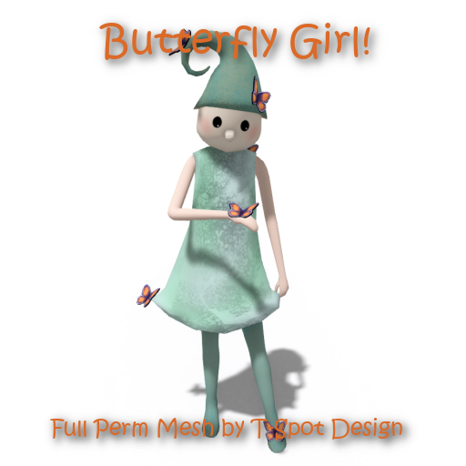 T-Spot Mesh - Butterfly Girl - Full Perm - LI=1.4