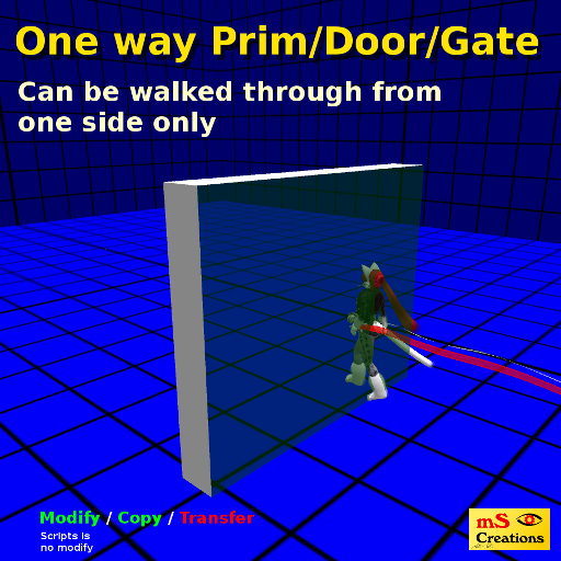 mS) One Way Door Gate Prim