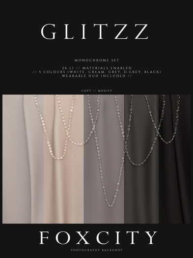 FOXCITY. Photo Booth - Glitzz (Monochromes) (HUD. Wear me)