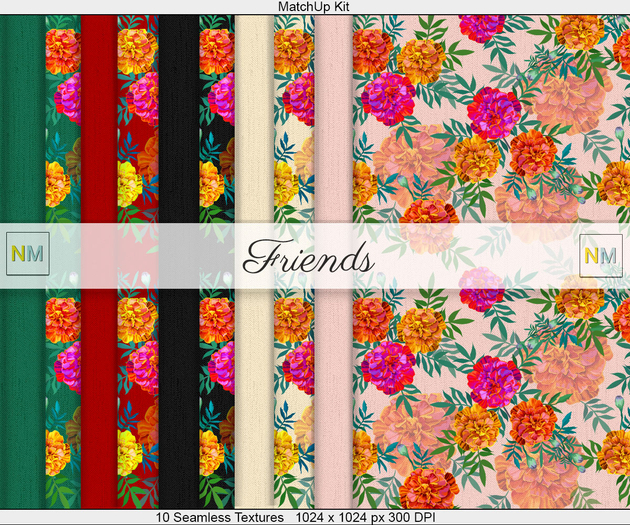 Friends Matchup Kit 10 Seamless Flowers Textures NM