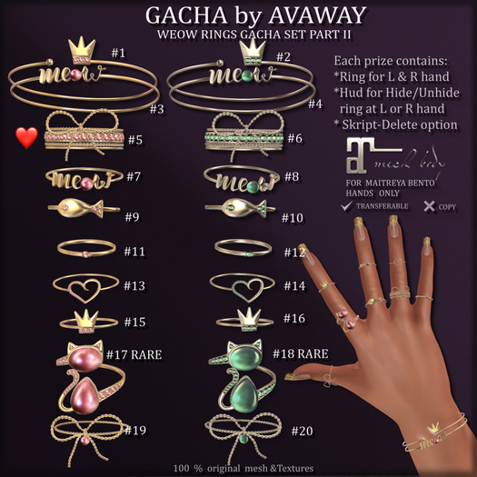 *AvaWay* MEOW_RING #13__M