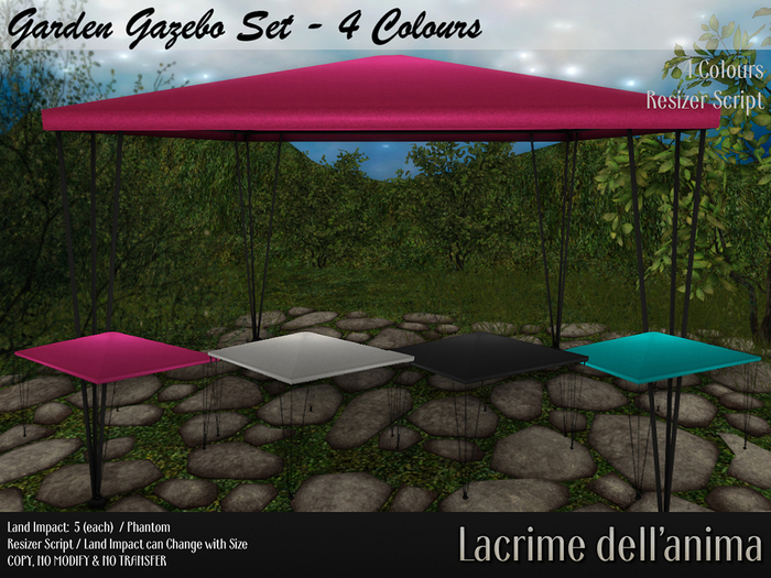 (BOX) Garden Gazebo Set - 4 Colours