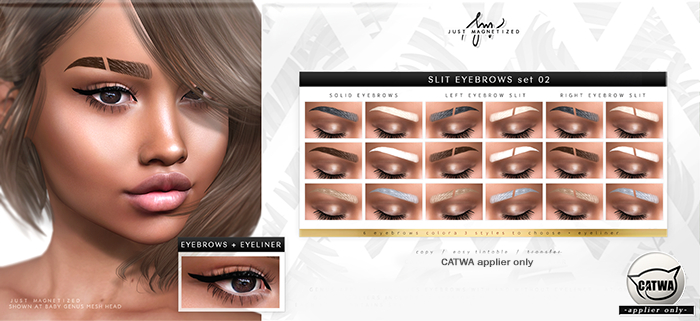 Just Magnetized - Slit Eyebrows - set 02 for CATWA