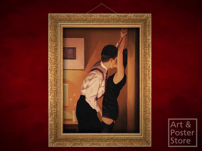Game On | Vettriano Erotic Painting | Ornate Gold Mesh Frame 