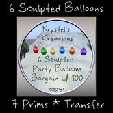 KCSPB1 6 Sculpted Party Balloons (Rezz Me) MPV