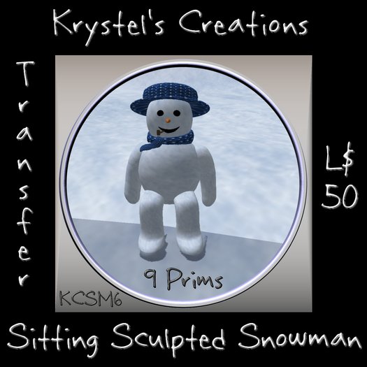 KCSM6 Sitting Small Sculpted Snowman (Rezz Me) MPV