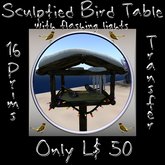 KBBT1 Sculptied Snowy Bird Table With Lights (Rezz Me) BT