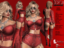 **NJIBA RED URBAN STYLE COMPLET OUTFIT** (WEAR)