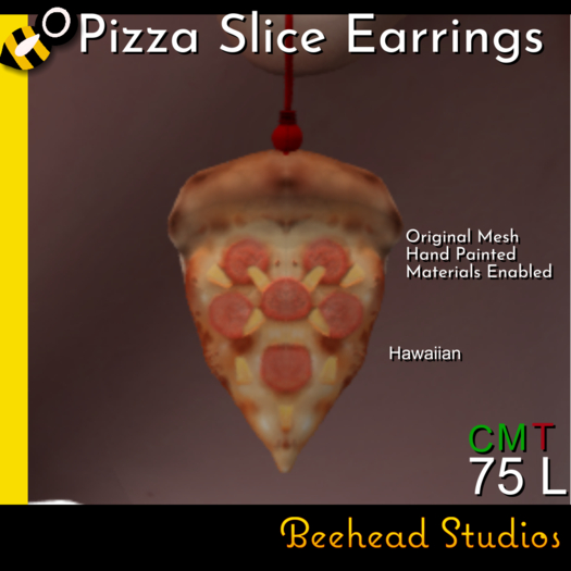 [Beehead Studios] Hawaiian Pizza Slice Earrings