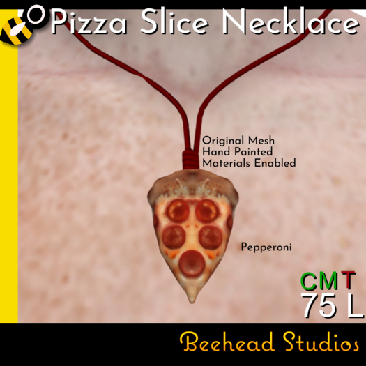 [Beehead Studios] Pepperoni Pizza Slice Necklace