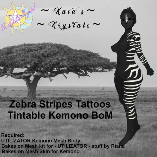 ~K*K~ DEMO Kemono & M4 Tattoo Zebra Stripes