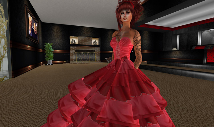 [LAF] Flexy Red Ruffle Ball Gown