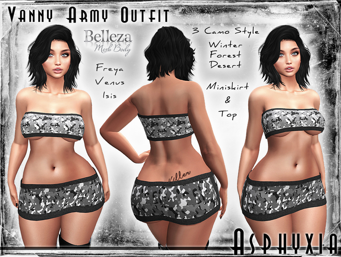 Asphyxia Vanny Army Outfit (Freya - Isis - Venus)