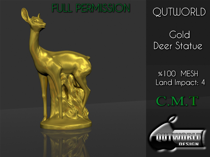 .::QUTWORLD Gold Deer Statue::.FP Unpack (ADD)
