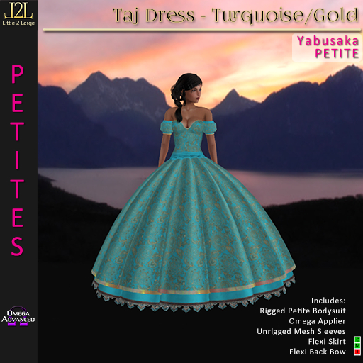 L2L Taj Dress - Turquoise/Gold - Petites