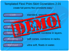Templated Flexi Prim Skirt Rezzer, 3 Demo skirts
