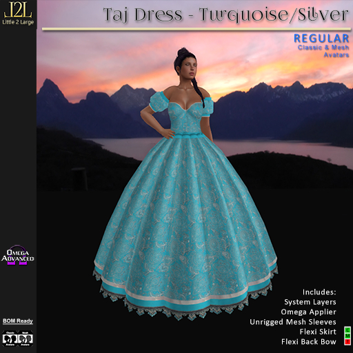 L2L Taj Dress - Turquoise/Silver