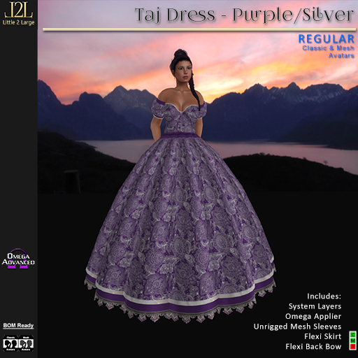 L2L Taj Dress - Purple/Silver
