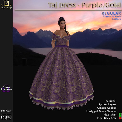 L2L Taj Dress - Purple/Gold