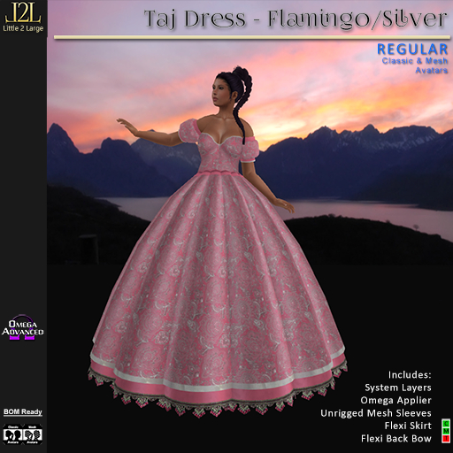 L2L Taj Dress - Flamingo/Silver