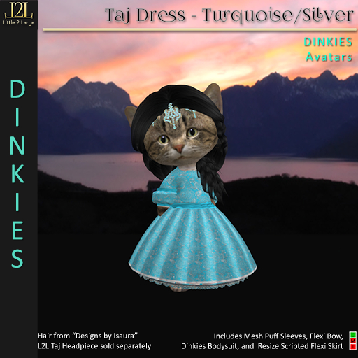 L2L Taj Dress - Turquoise/Silver - Dinkies