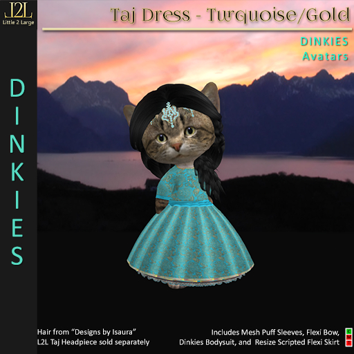 L2L Taj Dress - Turquoise/Gold - Dinkies