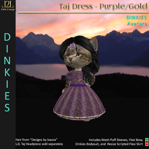 L2L Taj Dress - Purple/Gold - Dinkies