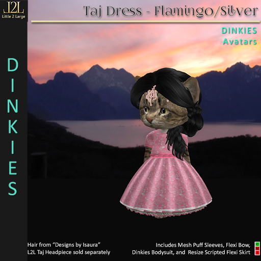 L2L Taj Dress - Flamingo/Silver - Dinkies