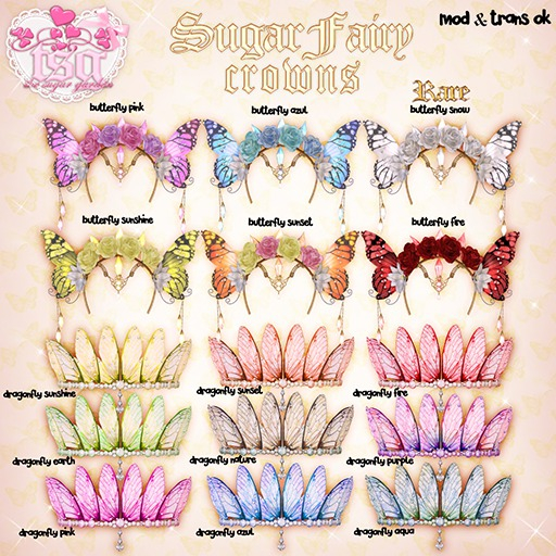.tsg. SugarFairy Crown - Dragonfly Sunset