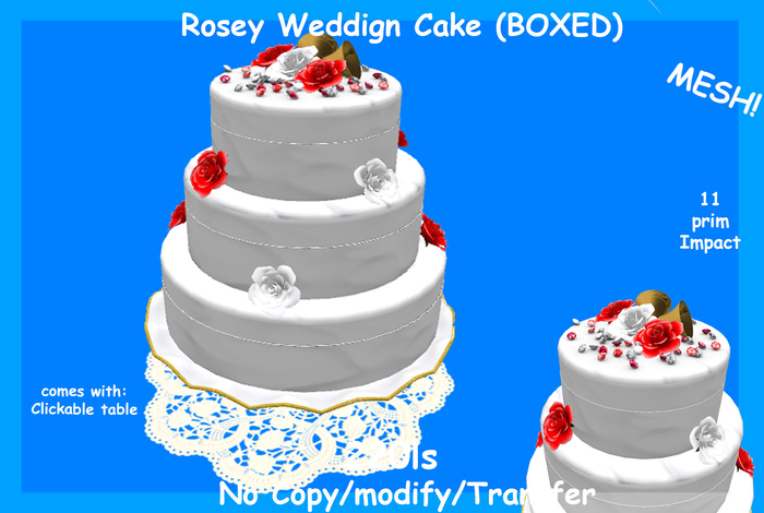 Rosey Wedding Cake (BOXED)