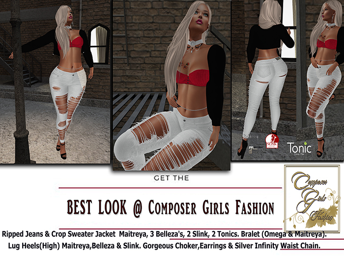 !CGF-*KiKi* B&W Ripped Jeans Outfit