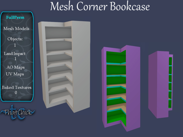 ~tc~ Mesh Corner Bookcase FullPerm Kit