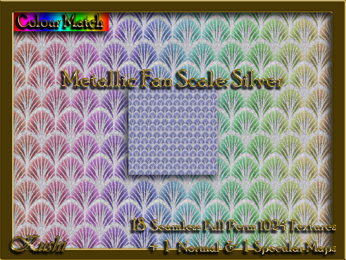 Metallic Fan Scale Silver Textures