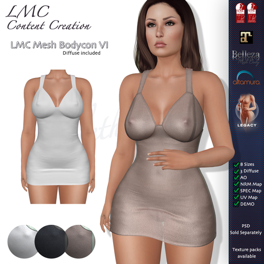 DEMO - LMC Mesh - Bodycon VI - Textures Included - DEMO