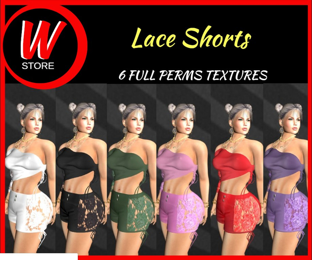 .:W:.Store Textures - Bow and Lace Shorts