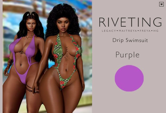 **Riveting ~ Drip Swimsuit {Purple} {Add}