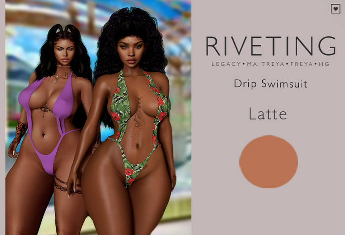 **Riveting ~ Drip Swimsuit {Latte} {Add}