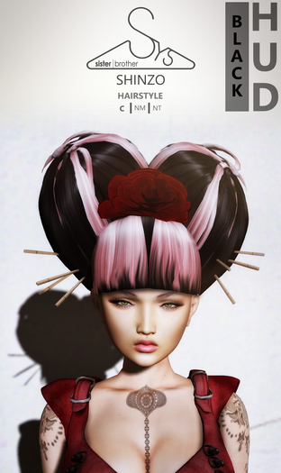 [sYs] SHINZO hair (unrigged) - Black