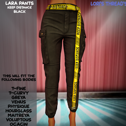 [L.T] Lara Pants - Keep Distance - Black (REZZ ME)